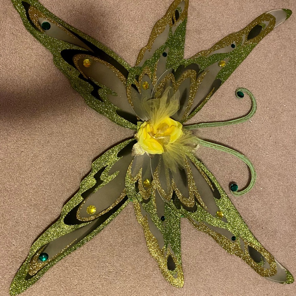 kids large green sparkly wings